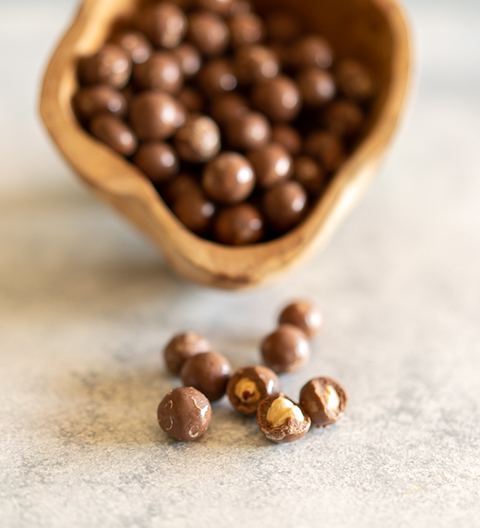 Avellanas bañadas en chocolate
